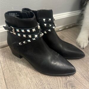 Steve Madden Black Studded Ankle Booties